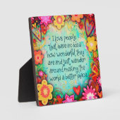 私感動的は人かわいらし々のフローラを愛する フォトプラーク (正面)