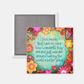 私感動的は人かわいらし々のフローラを愛する マグネット (正面/裏面)