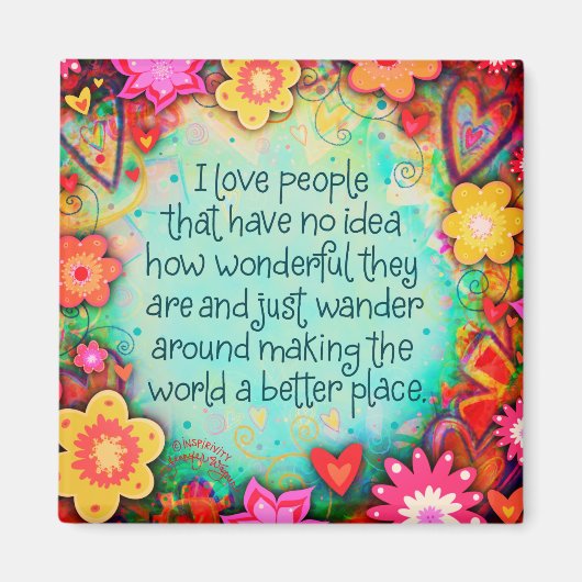 私感動的は人かわいらし々のフローラを愛する マグネット (正面)