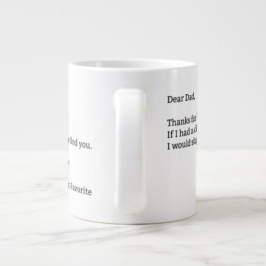 私感謝していのパパに対する愛の引用文 ジャンボコーヒーマグカップ (裏面)