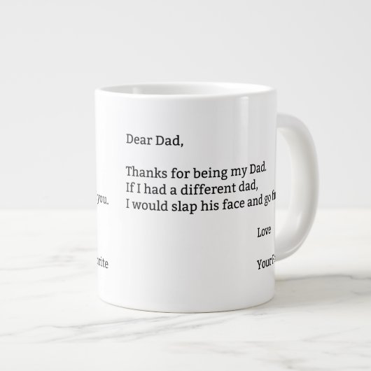 私感謝していのパパに対する愛の引用文 ジャンボコーヒーマグカップ (正面右)