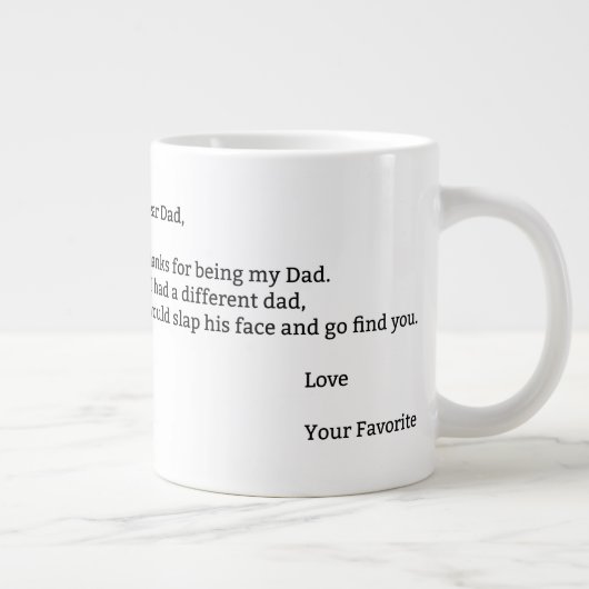 私感謝していのパパに対する愛の引用文 ジャンボコーヒーマグカップ (右)