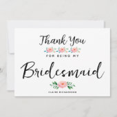 私感謝していの花嫁の為に |メイド・オブ・オーナー（花嫁付き添い人） サンキューカード (正面)