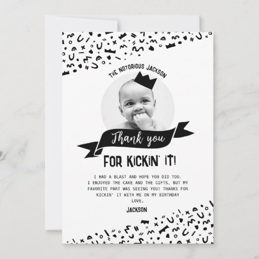 私感謝していの90sのヒップホップとキックインのためにそれを サンキューカード (正面)