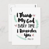 私感謝していはハガキを思い出すたびに ポストカード (正面/裏面)