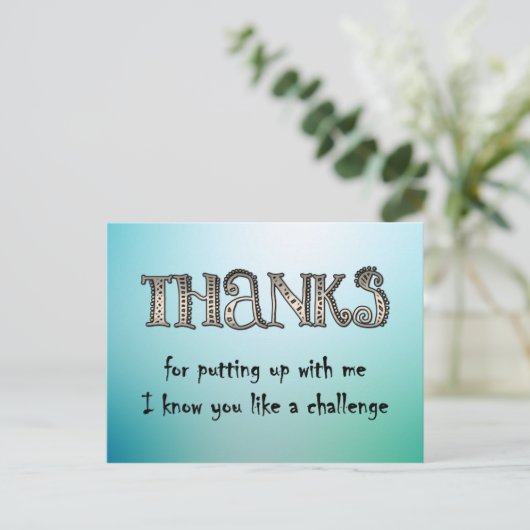 私感謝していを我慢する ポストカード (スタンド正面)