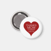 私感謝していを持つ母赤いハートタイポグラフィ マグネット (正面/裏面)