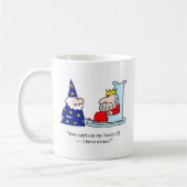 私持っています保有を私のヘッド以外を切ることができません! コーヒーマグカップ (左)