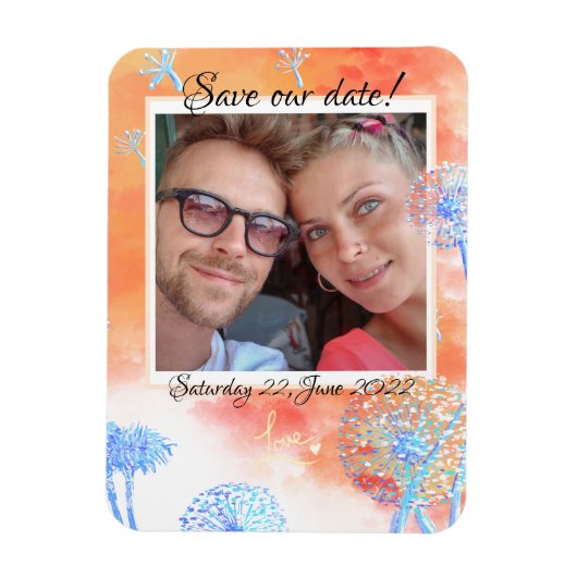 私救たちの日付Dandelionと水色の雲 マグネット (縦)