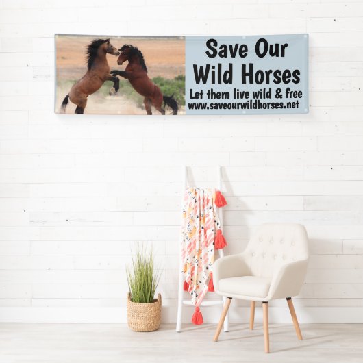 私救の野生の馬2.5 x 8バナー 横断幕 (インサイチュ)