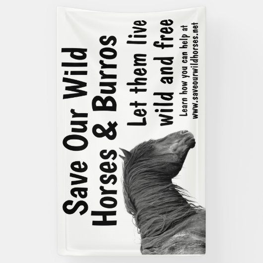 私救の野生の馬3 x 5バナー 横断幕 (縦)