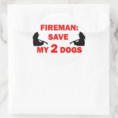 私救の2犬の消防士 ラウンドシール (バッグ)