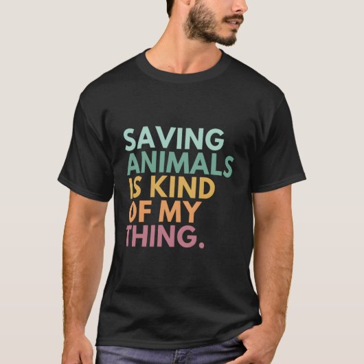 私救は動物が好きだ Tシャツ (正面)