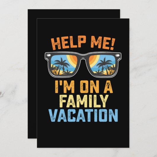 私救済は家族で休んでいる 招待状 (正面/裏面)