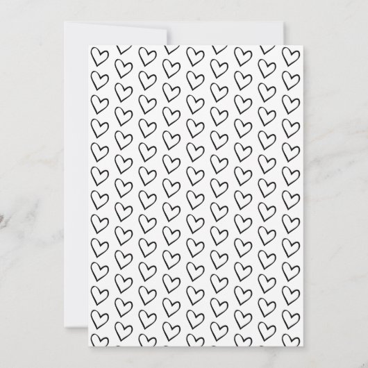 私救達日付手書きハートパーソナライズされた写真 セーブザデート (裏面)