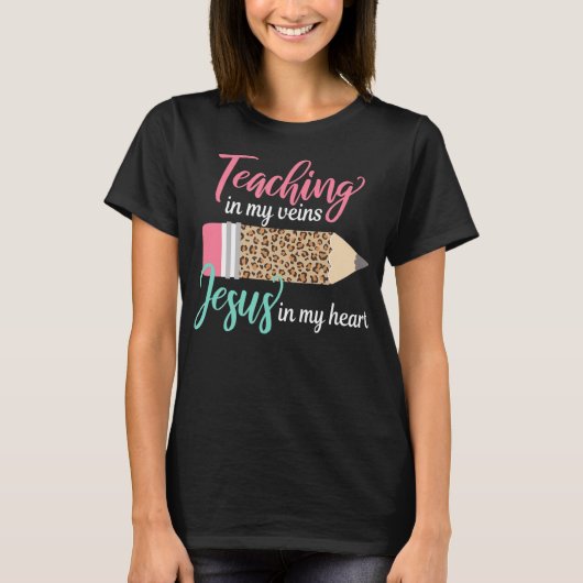 私教えのChristian Tのハートのイエス Tシャツ (正面)