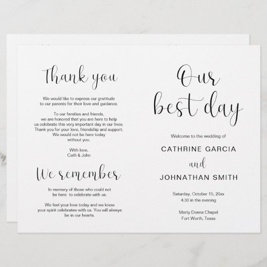 私最高のの日モダンの結婚折り畳み番組 (正面/裏面)