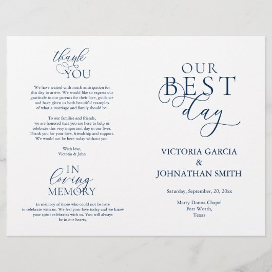 私最高のの日結婚式の折り畳み (正面)