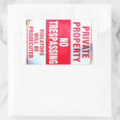 私有財産のシール 長方形シール (バッグ)