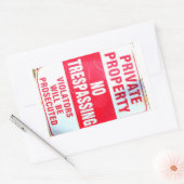 私有財産のシール 長方形シール (封筒)