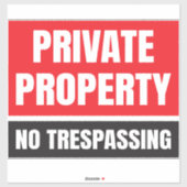 私有財産の不法侵入等 シール (シート)