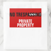 私有財産シールの不法侵入禁止 長方形シール (バッグ)