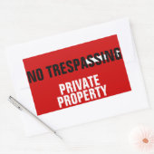 私有財産シールの不法侵入禁止 長方形シール (封筒)