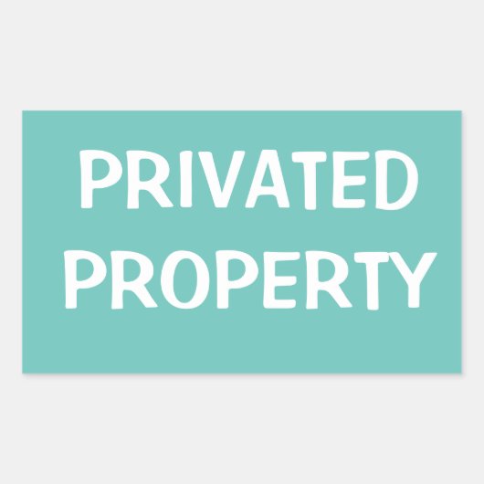 私有財産 長方形シール (正面)