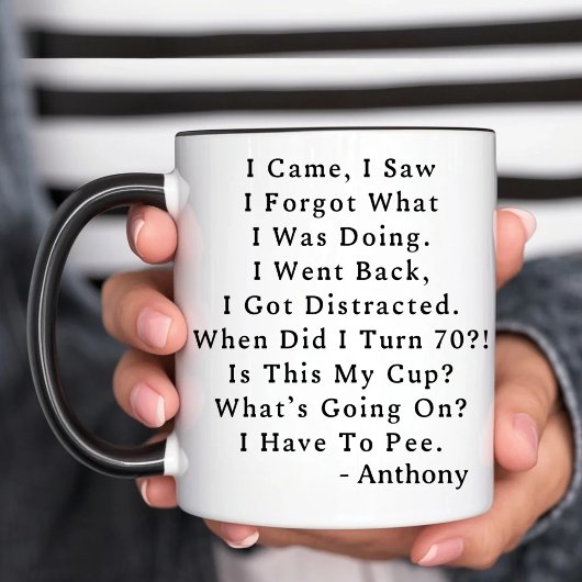 私来は自分が何をし忘れている引用文を見たおもしろい マグカップ