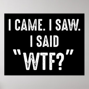 私来。私は見た。私は"WTF?"と言った おもしろい引用文 ポスター