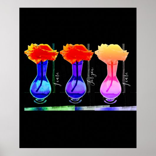 私気に。あなたのために。ラブズ・アプリコットバラアートon black ポスター (正面)