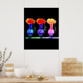 私気に。あなたのために。ラブズ・アプリコットバラアートon black ポスター (キッチン)