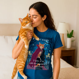 私独身のは猫を飼っている | ゴシックおもしろい猫引用文 トライブレンドＴシャツ