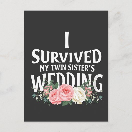 私生き延びの双子の姉妹の結婚カップル インビテーションポストカード (正面)