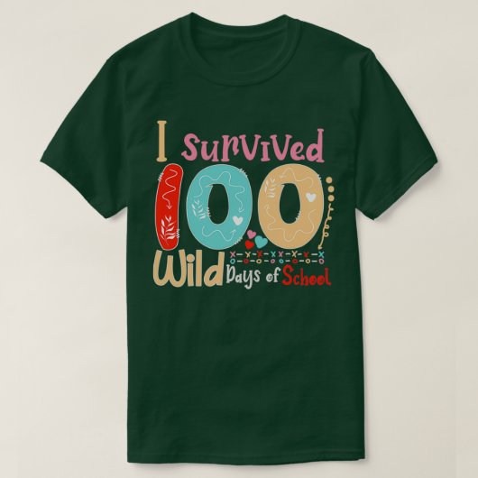 私生き延びは学校の野生の日100人 Tシャツ (デザイン正面)