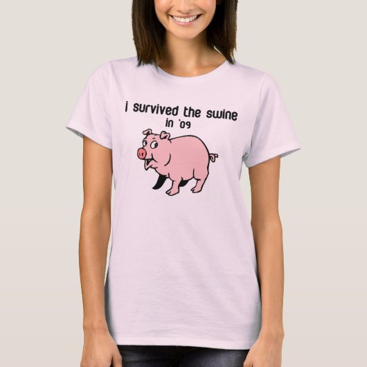私生き延びは豚 Tシャツ (正面)