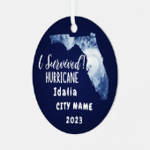 私生き延び!ハリケーン・アイダリア・フロリダ&シティ名 メタルオーナメント (正面左)