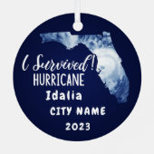 私生き延び!ハリケーン・アイダリア・フロリダ&シティ名 メタルオーナメント (裏面)
