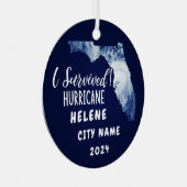 私生き延び!ハリケーン・ヘレネフロリダ&シティ名 メタルオーナメント (正面右)