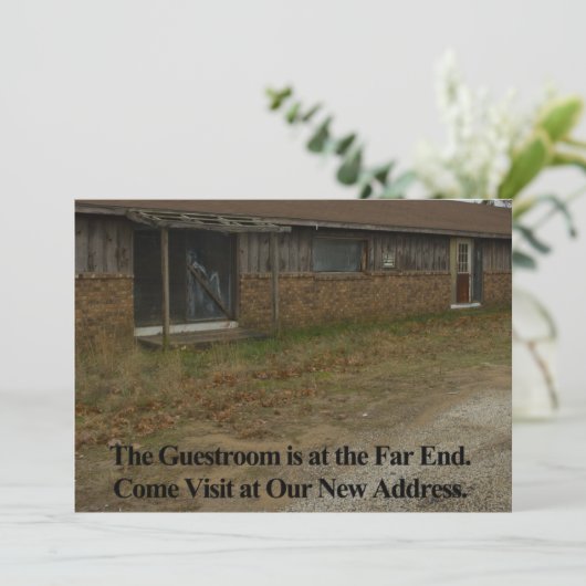 私用おもしろいなアドレス変更カード: ゲストルーム 案内状 (スタンド正面)