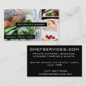 私用シェフは|のケイタリングビジネスカードを整備します 名刺 (正面/裏面)