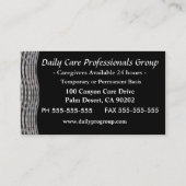 私用ナースのプロフェッショナル3.5" x 2.0" 名刺 (裏面)