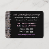 私用ナースの大きい専門のバラのつぼみ色 名刺 (裏面)