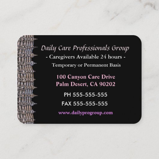 私用ナースの大きい専門のバラのつぼみ色 名刺 (裏面)