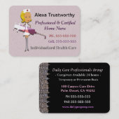 私用ナースの大きい専門のバラのつぼみ色 名刺 (正面/裏面)