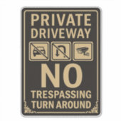 私用車道の立ち入り シール (正面)