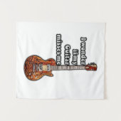 私疑問に思はギタ恋しく思ーを。ヴィンテージの色 タペストリー (正面(横))