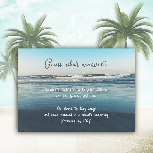 私的結婚海結婚発表 招待状