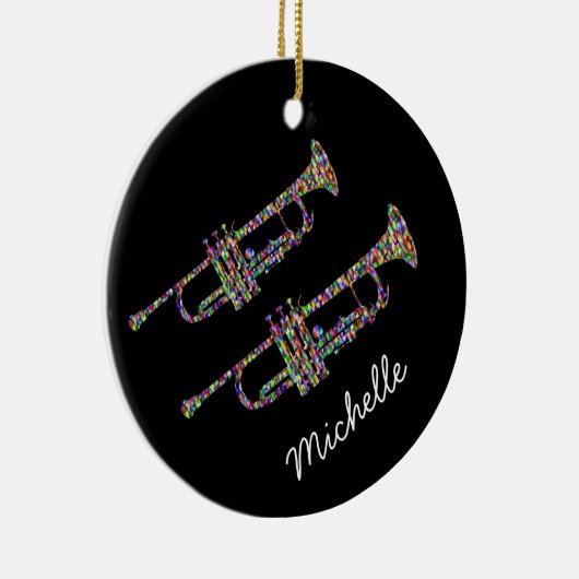 私称ファンキー黒とピンク セラミックオーナメント (右)