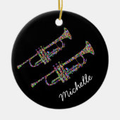 私称ファンキー黒とピンク セラミックオーナメント (正面)